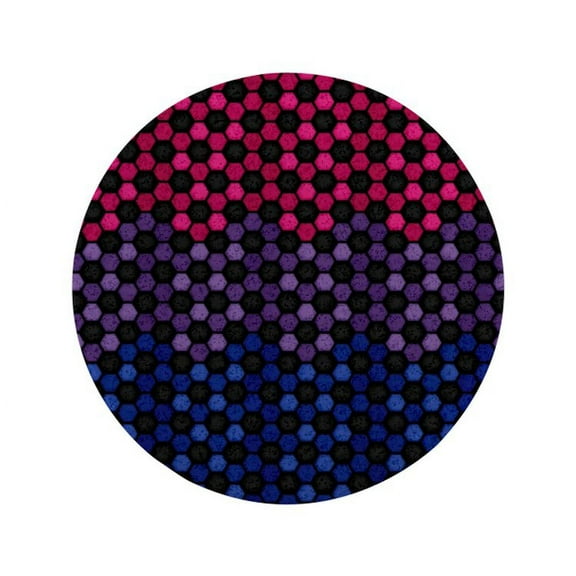 CafePress - Seamless Football Pattern In Bisexual Pride Flag C - 3.5" Button