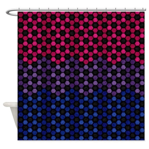 CafePress - Seamless Football Pattern In Bisexual Pride Flag C - Unique Fabric Shower Curtain 70" x 72"