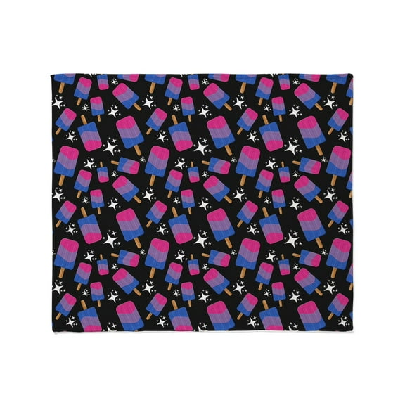 CafePress - Seamless Reapeating Bisexual Pride Flag Ice Pop Pa - Soft Fleece Throw Blanket, 50"x60" for All Ages