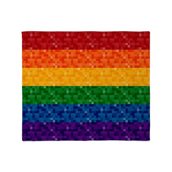 CafePress - Seamless Repeating LGBTQ Pride Rainbow Pixel Flag - Soft Fleece Throw Blanket, 50"x60" for All Ages