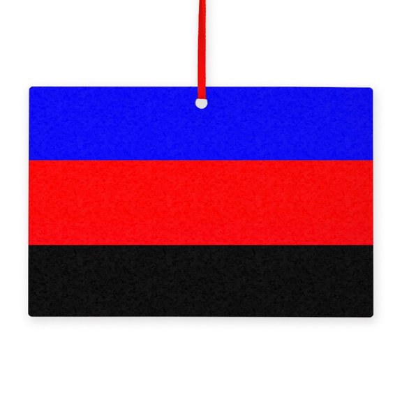 CafePress - Seamless Repeating Polyamory Pride Flag Pattern - Wood Rectangle Ornament 6"x4"
