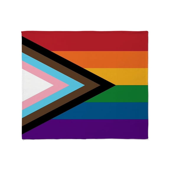 CafePress - Seamless Repeating Progressive Rainbow Pride Flag - Soft Fleece Throw Blanket, 50"x60" for All Ages