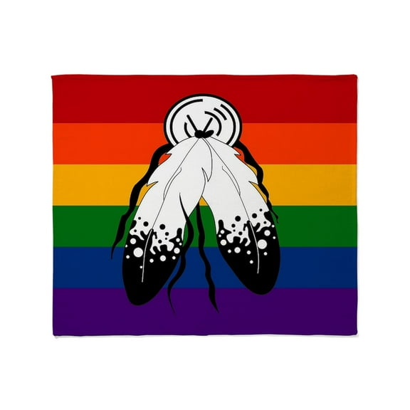 CafePress - Seamless Repeating Two Spirited Pride Flag Pattern - Soft Fleece Throw Blanket, 50"x60" for All Ages