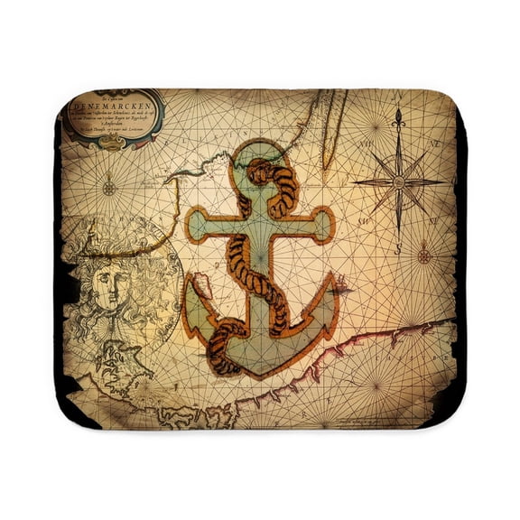 CafePress - Seashells Nautical Map - Sherpa Fleece Throw Blanket 60" x 50"