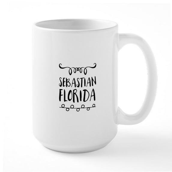 CafePress - Sebastian Florida Mugs - 15 oz Ceramic Large White Novelty Mug