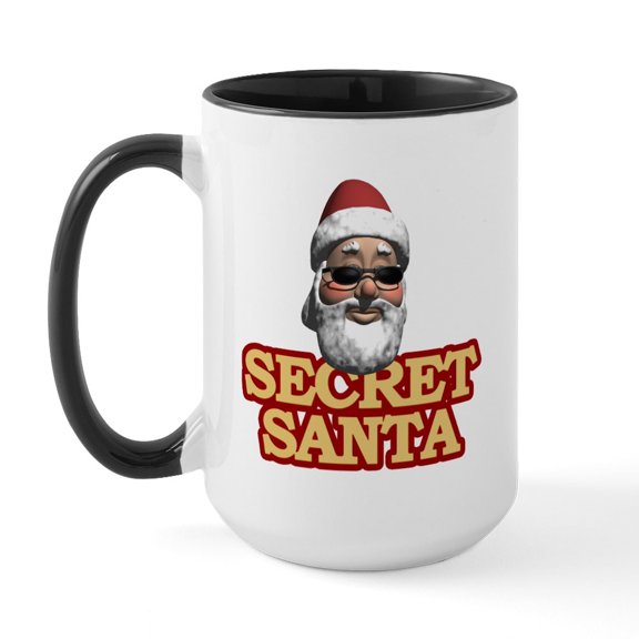 CafePress - Secret Santa Large Mug - 15 oz Ceramic Large White Novelty Mug