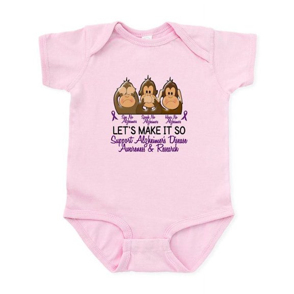 CafePress - See Speak Hear No Alzheimers 2 Infant Bodysuit - Baby Light Bodysuit, Size Newborn - 24 Months