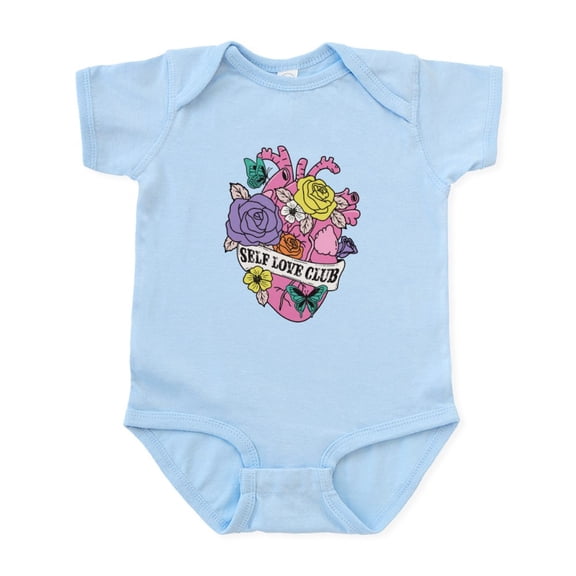 CafePress - Self Love Club Heart Body Suit - Baby Light Bodysuit, Size Newborn - 24 Months
