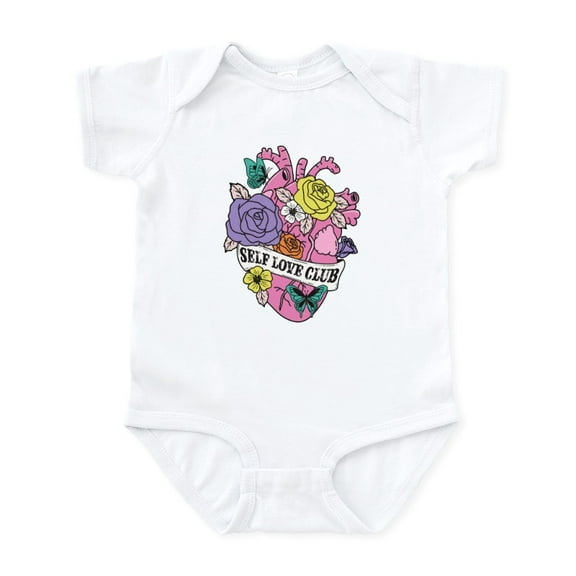 CafePress - Self Love Club Heart Body Suit - Baby Light Bodysuit, Size Newborn - 24 Months