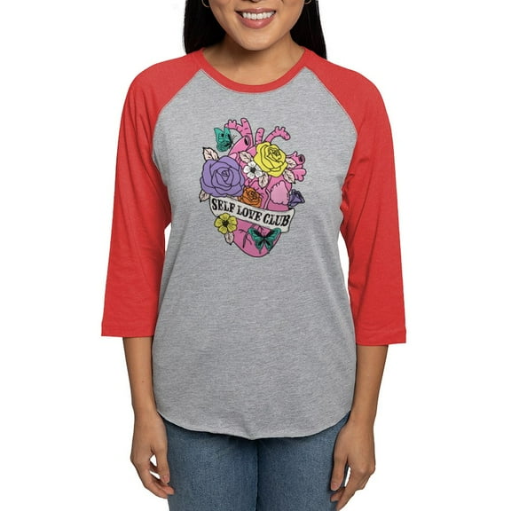 CafePress - Self Love Club Heart Long Sleeve T Shirt - Womens Baseball Tee