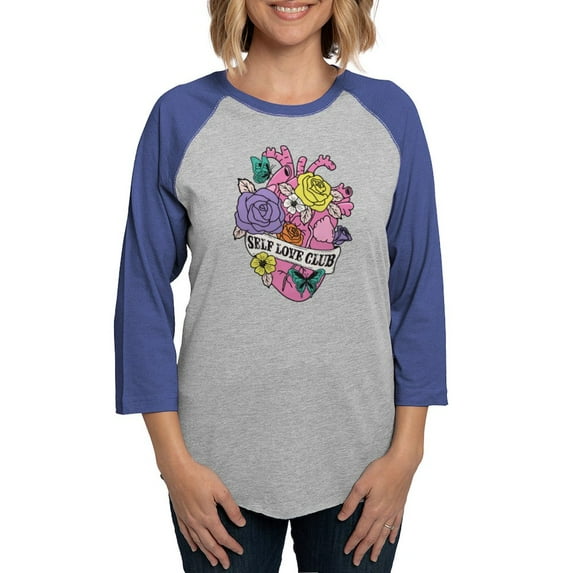 CafePress - Self Love Club Heart Long Sleeve T Shirt - Womens Baseball Tee
