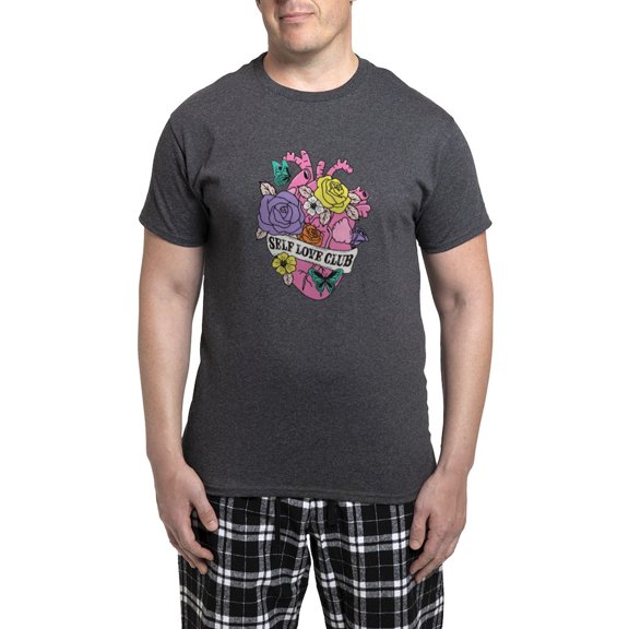 CafePress - Self Love Club Heart - Men's Loose Fit, Cotton - 2 Piece Pajama Set