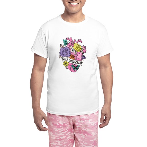 CafePress - Self Love Club Heart Pajamas - Men's Light Loose Fit Cotton Pajama Set
