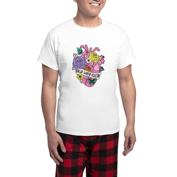 CafePress - Self Love Club Heart Pajamas - Men's Light Loose Fit Cotton Pajama Set