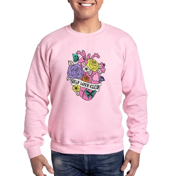 CafePress - Self Love Club Heart Sweatshirt - Crew Neck Sweatshirt