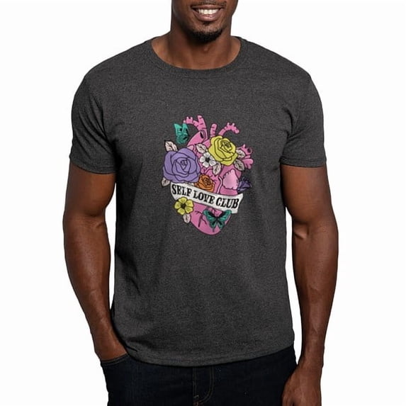CafePress - Self Love Club Heart T Shirt - Men's Classic Cotton T-Shirts