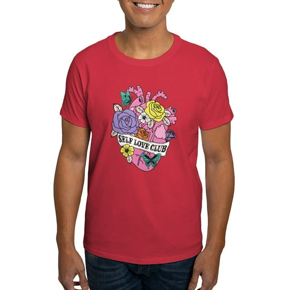 CafePress - Self Love Club Heart T Shirt - Men's Classic Graphic Cotton T-Shirt