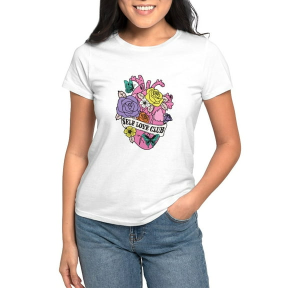 CafePress - Self Love Club Heart T Shirt - Women's Classic T-Shirt