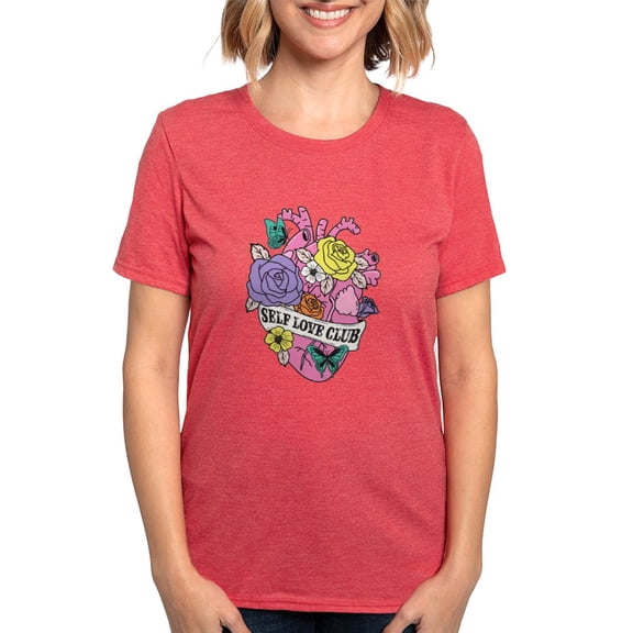 CafePress - Self Love Club Heart T Shirt - Womens Tri-blend T-Shirt