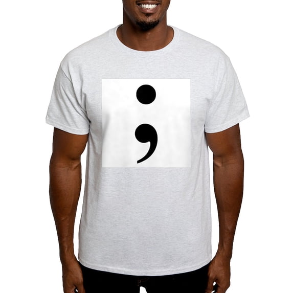 CafePress - Semi Colon Light T Shirt - Men's Classic Graphic T-Shirt