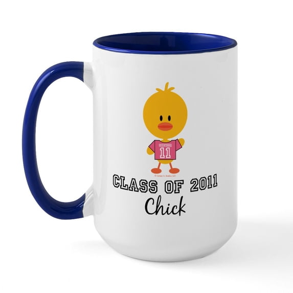 CafePress - Senior 2011 Chick Large Mug - 15 oz Ceramic Large White Novelty Mug