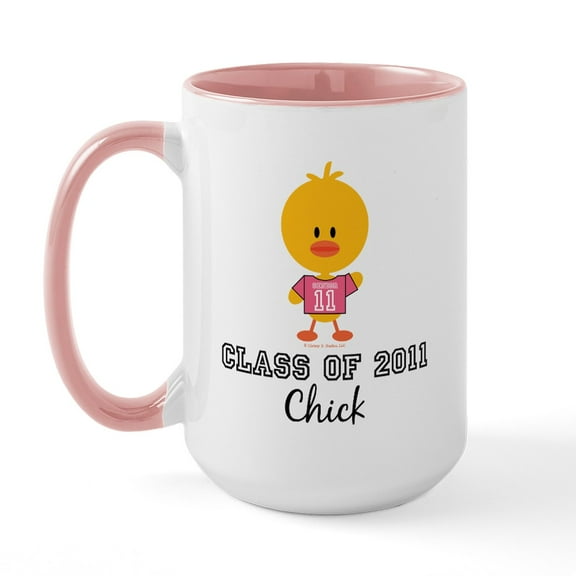 CafePress - Senior 2011 Chick Large Mug - 15 oz Ceramic Large White Novelty Mug