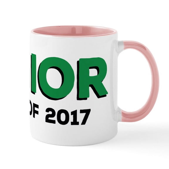 CafePress - Senior Class 2017 Green Mug - 11 oz Ceramic Mug - Novelty Coffee Tea Cup