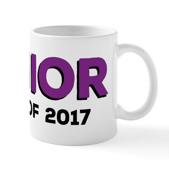 CafePress - Senior Class 2017 Purple Mug - 11 oz Ceramic Mug - Novelty Coffee Tea Cup