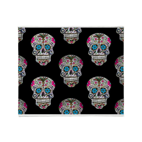 CafePress - Sequin Sugar Skulls Throw Blanket - Soft Fleece Throw Blanket, 50"x60" for All Ages