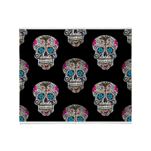 CafePress - Sequin Sugar Skulls Throw Blanket - Soft Fleece Throw Blanket, 50"x60" for All Ages