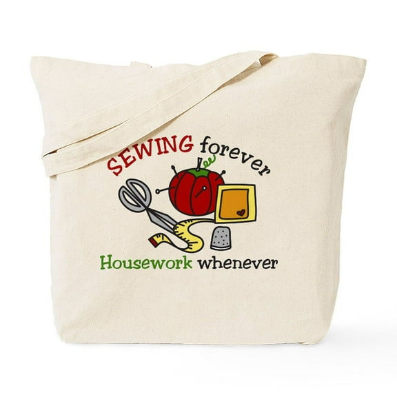 CafePress - Sewing Forever Tote Bag - Unisex Canvas Tote Bag, Beige, 1-Piece