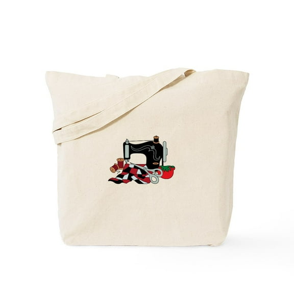 CafePress - Sewing Machine And Quilt Tote Bag - Unisex Canvas Tote Bag, Beige, 1-Piece