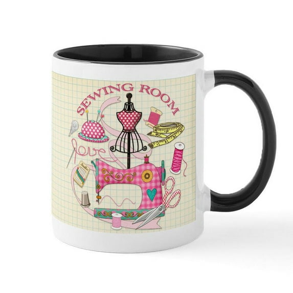 CafePress - Sewing Mug Mugs - 11 oz Ceramic Mug - Novelty Coffee Tea Cup