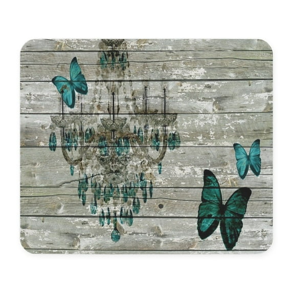 CafePress - Shabby Chic Barn Vintage Chandelier Mousepad - Non-slip Rubber Mousepad, Gaming Mouse Pad