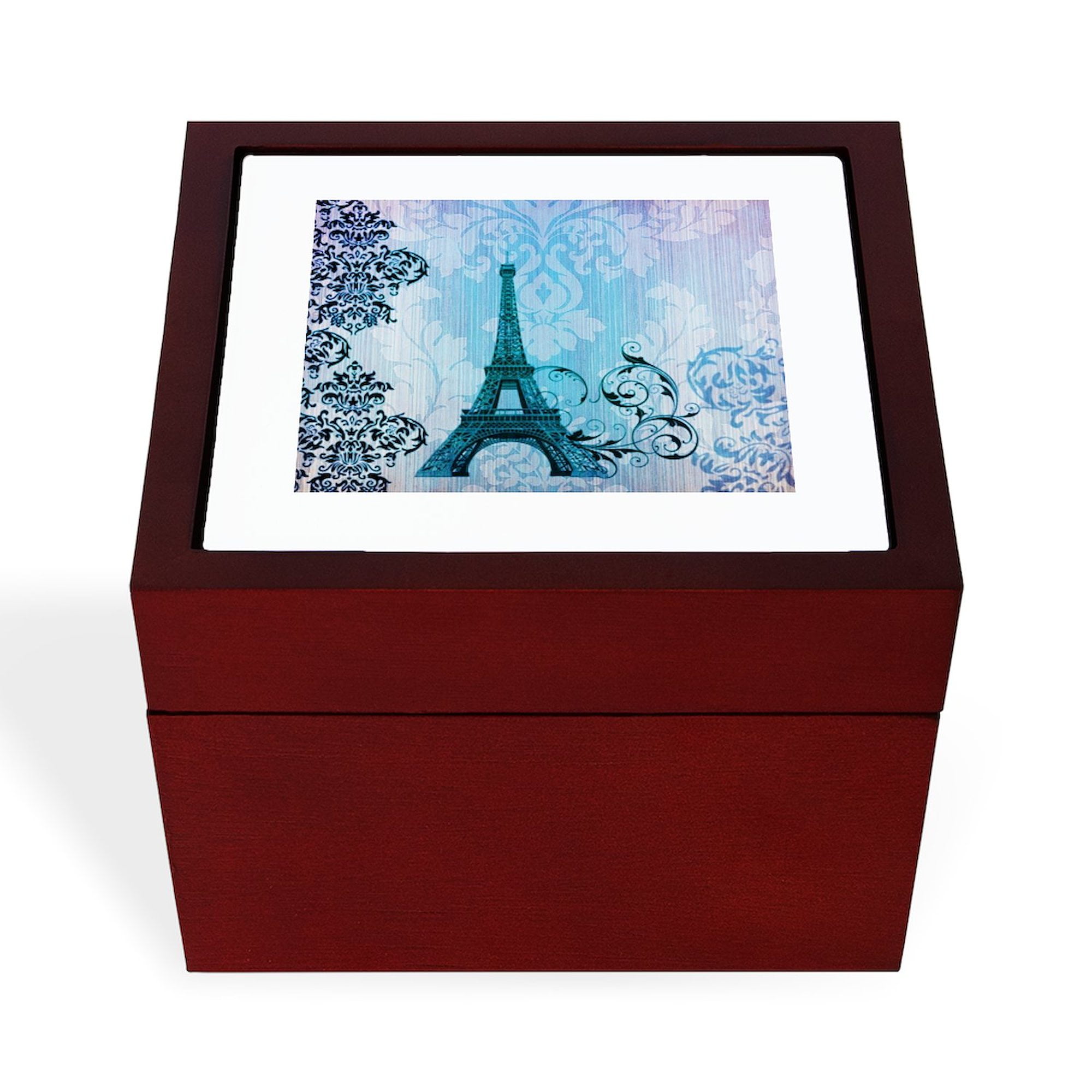 CafePress - Shabby Chic Swirls Eiffel Tower Paris - Keepsake Box ...