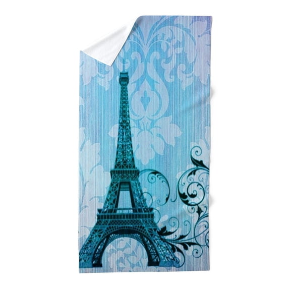 CafePress - Shabby Chic Swirls Eiffel Tower Paris - Large Beach Towel, Soft 30"x60" Towel with Unique Design