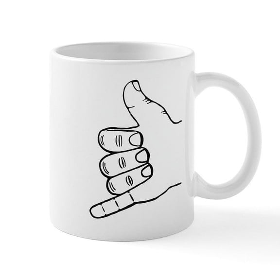 CafePress - Shaka Hang Loose Mug - 11 oz Ceramic Mug - Novelty Coffee Tea Cup
