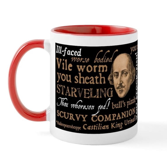 CafePress - Shakespeare Insults Mug - 11 oz Ceramic Mug - Novelty Coffee Tea Cup