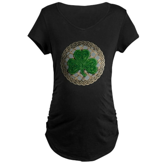 CafePress - Shamrock And Celtic Knots Maternity T Shirt - Maternity Dark T-Shirt