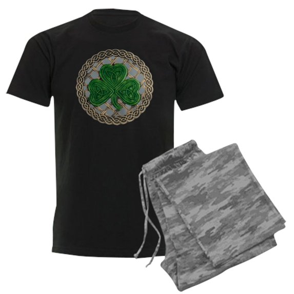 CafePress - Shamrock And Celtic Knots Pajamas - Men's Dark Loose Fit Cotton Pajama Set