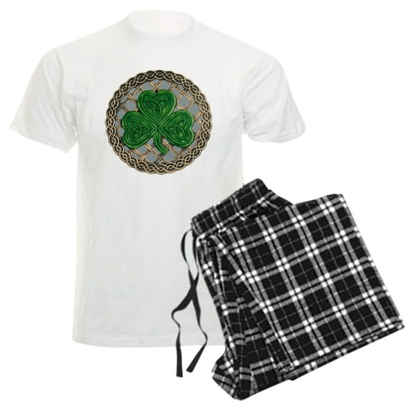 CafePress - Shamrock And Celtic Knots Pajamas - Men's Light Loose Fit Cotton Pajama Set