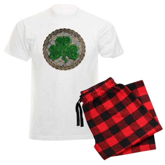 CafePress - Shamrock And Celtic Knots Pajamas - Men's Light Loose Fit Cotton Pajama Set