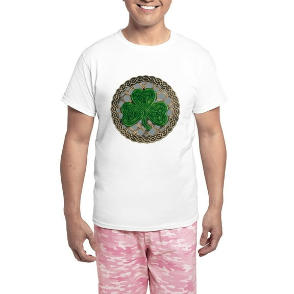 CafePress - Shamrock And Celtic Knots Pajamas - Men's Light Loose Fit Cotton Pajama Set