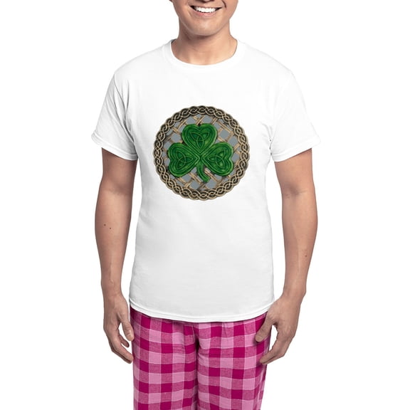 CafePress - Shamrock And Celtic Knots Pajamas - Men's Light Loose Fit Cotton Pajama Set