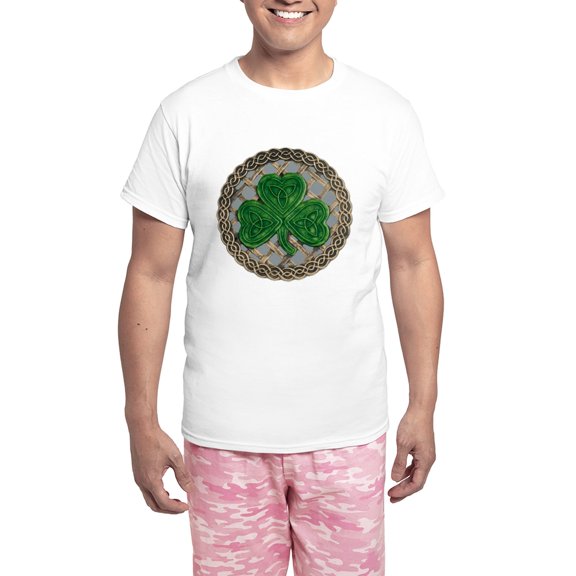 CafePress - Shamrock And Celtic Knots Pajamas - Men's Light Loose Fit Cotton Pajama Set