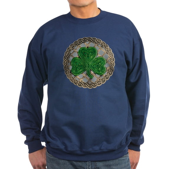 CafePress - Shamrock And Celtic Knots Sweatshirt - Classic Crew Neck Sweatshirt