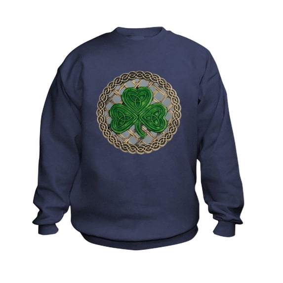 CafePress - Shamrock And Celtic Knots Sweatshirt - Kids Sweatshirt, Youth Crew Neck Sweatshirt