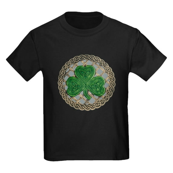CafePress - Shamrock And Celtic Knots T Shirt - Dark T-Shirt Kids XS-XL