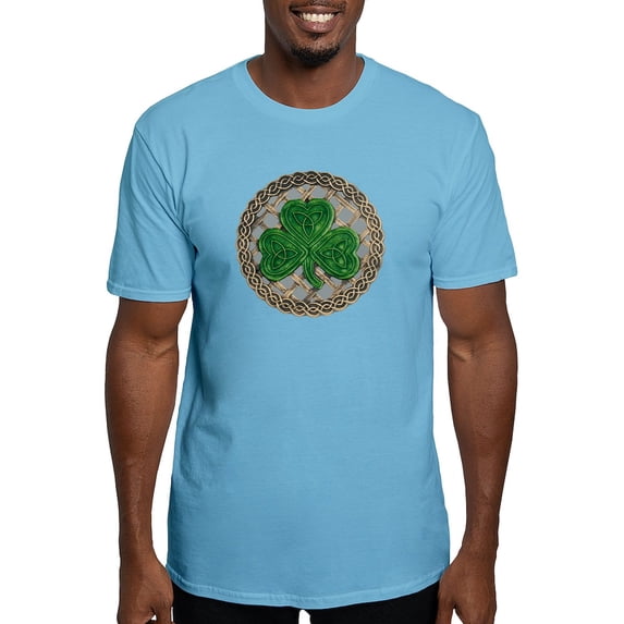 CafePress - Shamrock And Celtic Knots T Shirt - Fitted T-Shirt, Vintage Fit Soft Cotton Tee