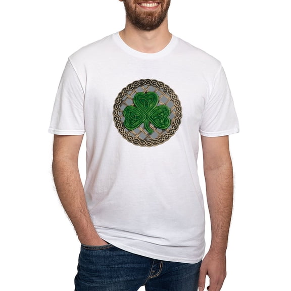CafePress - Shamrock And Celtic Knots T Shirt - Fitted T-Shirt, Vintage Fit Soft Cotton Tee